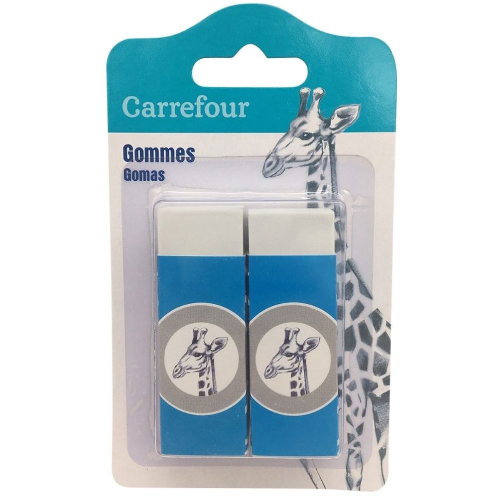 [632692] Gommes Plastiques Carrefour 2 unités