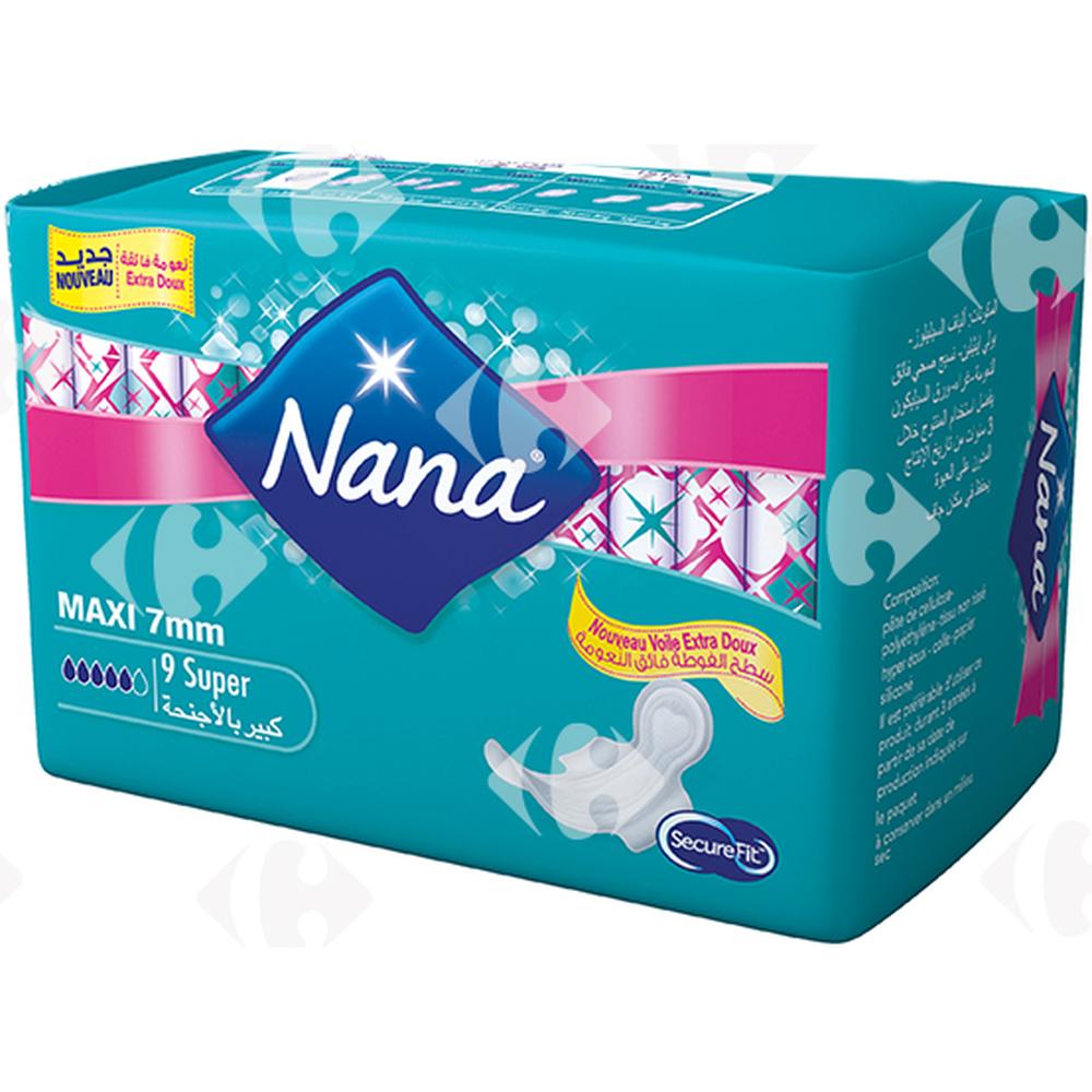 [367469] Serviettes Hygiéniques Maxi Plus Super Nana 9 unités
