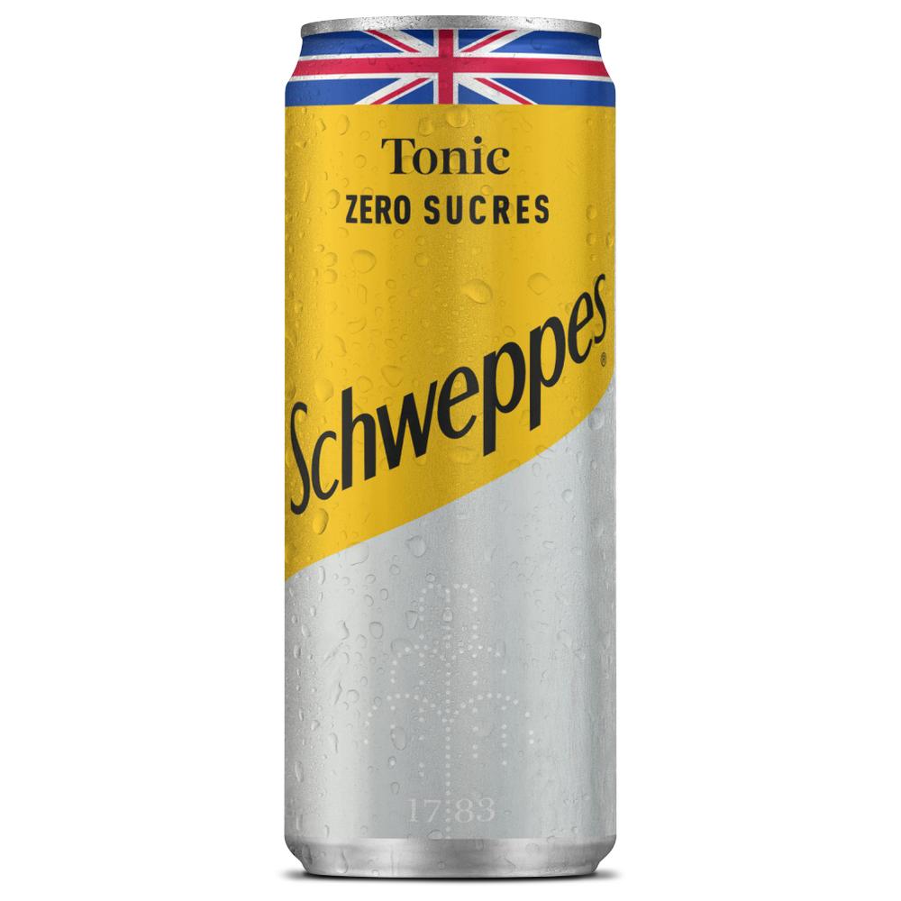 [695909] Boisson gazeuse Schweppes Tonic Zero canette 25cl.