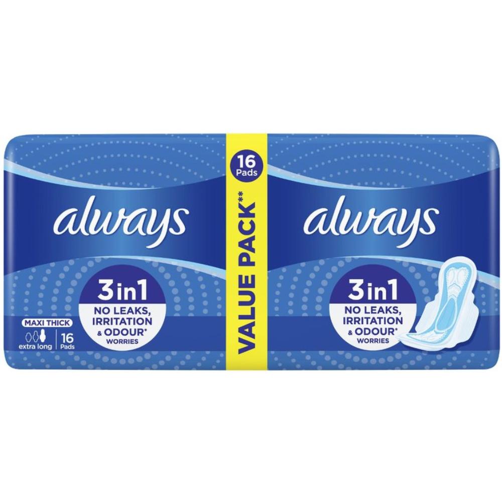 [273201] Serviettes Hygiéniques Maxi Thick Extra Long Always 16 unités