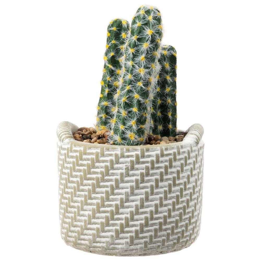 [722028] Cactus Artificiel avec Pot Tisse Kasa 19 cm