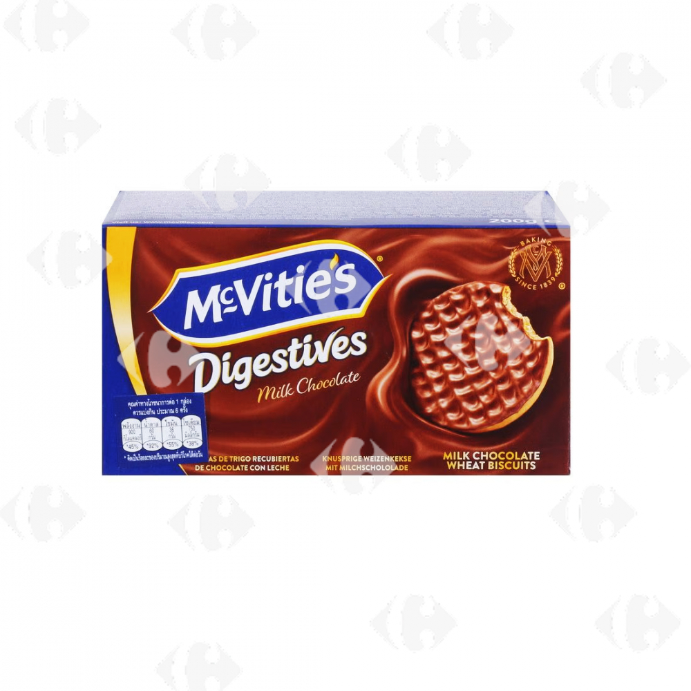 Biscuits Digestive Chocolat au Lait Mcvitie'S 200g