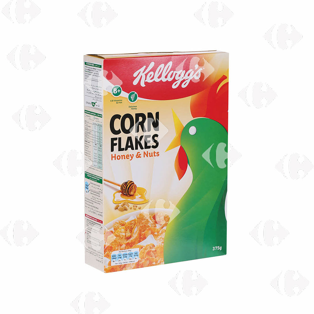 [610544] Céréales Corn Flakes Miel et Cacahuetes Kellogg'S 375g