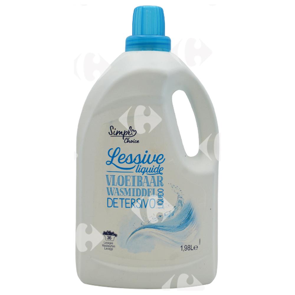 Détergent Lessive Liquide Carrefour Blanc 1,98L