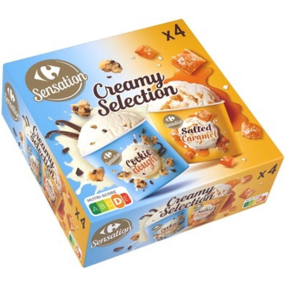 [714705] Pack Mini Pots Glace Cookie Dough Caramel Salé Carrefour Sensation 4 unités 288g