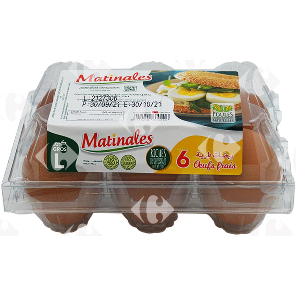 Œufs Gros Calibre Matinales 6 unités