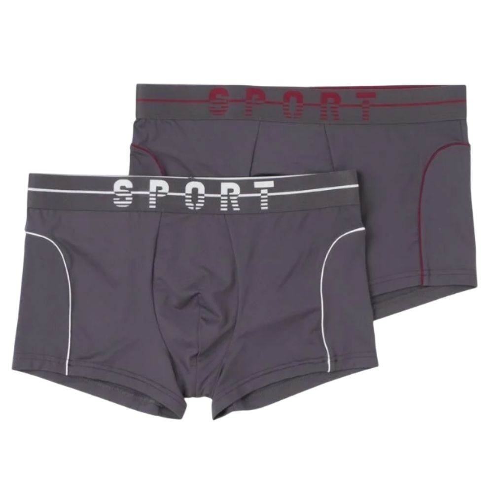 [701738] Lot de 2 Boxers Homme Sport Anthracite