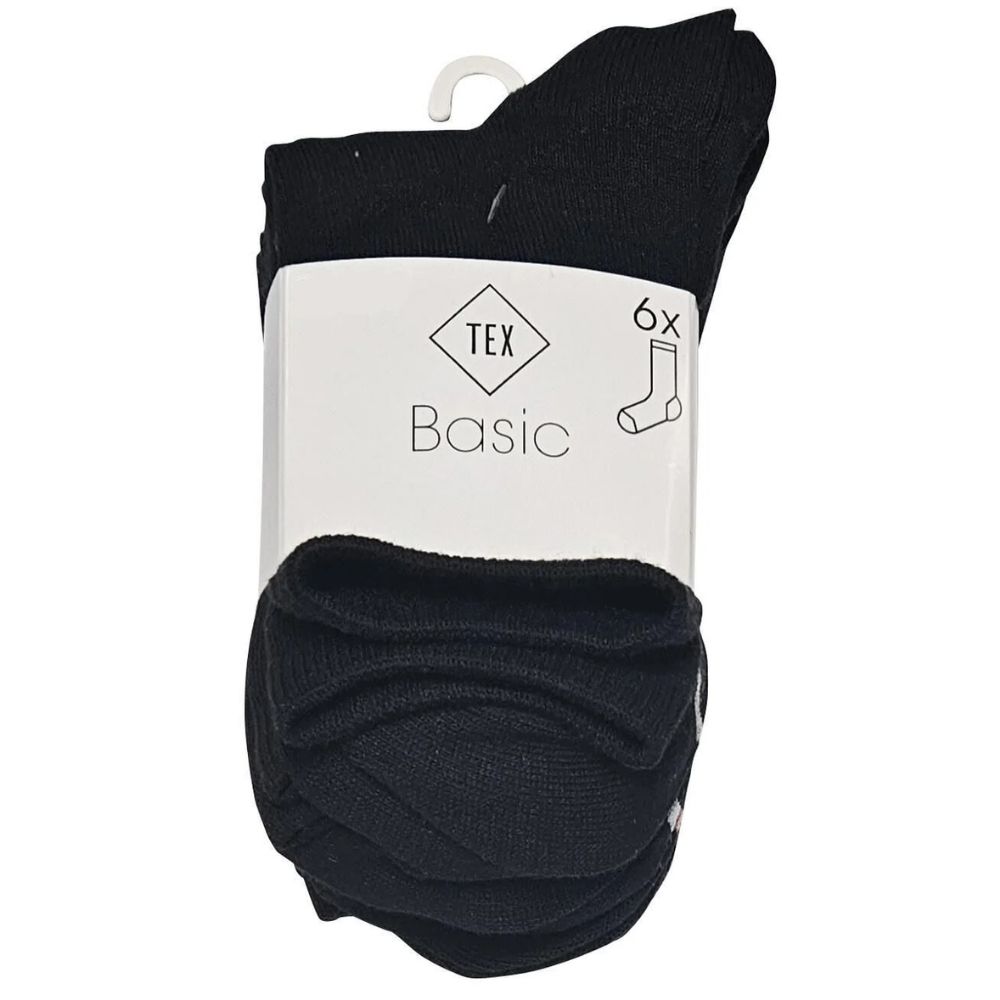 [701707] Lot 6 Chaussettes Femme Unies Noir