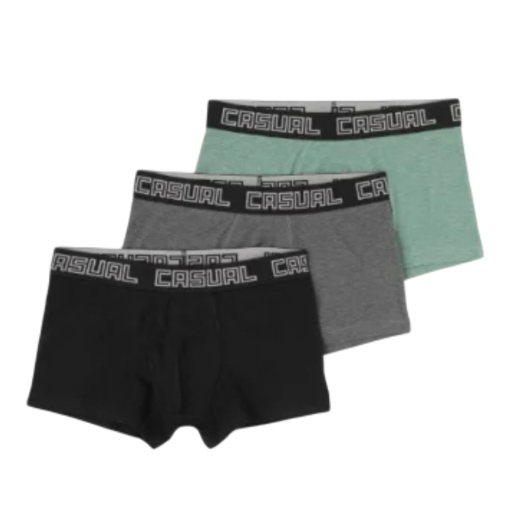 [710350] Lot de 3 Boxers Homme Casual Kaki