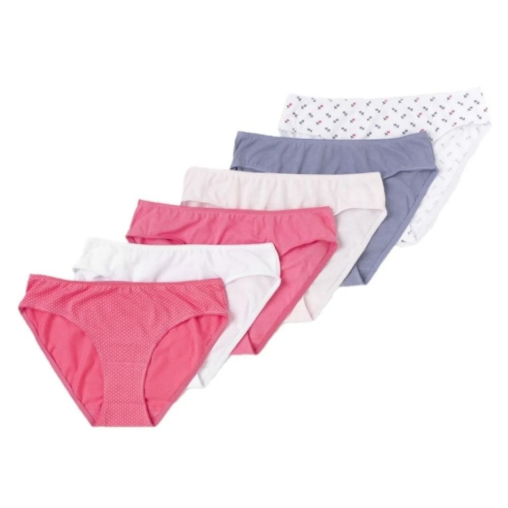 [679565] Lot 6 Slips Femme Fantaisie Rose Séché