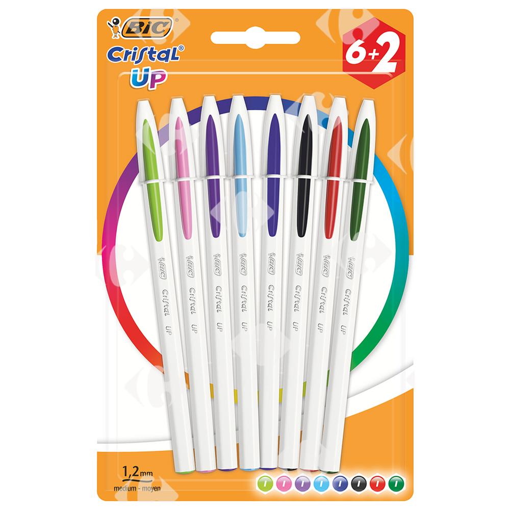 [635465] Stylo à Bille Cristal Up Assortie Bic 6+2 unités