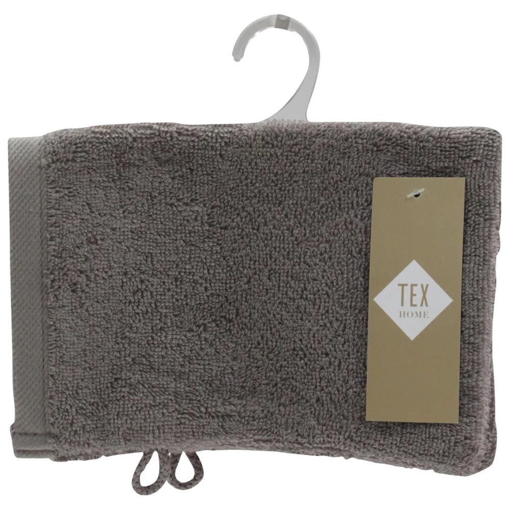 Gant de Toilette Taupe 100% Coton Tex Home 15x21cm.
