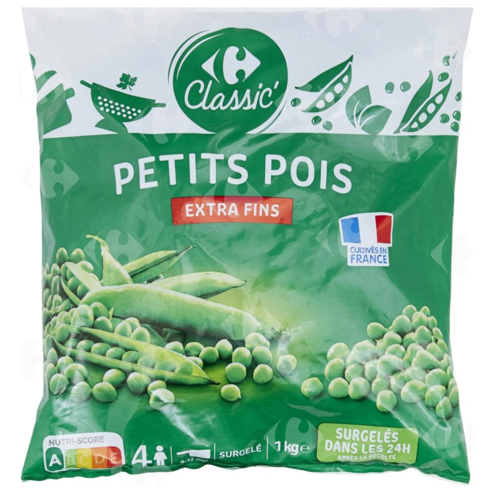 [613351] Petits Pois Extra Fins Carrefour 1kg.