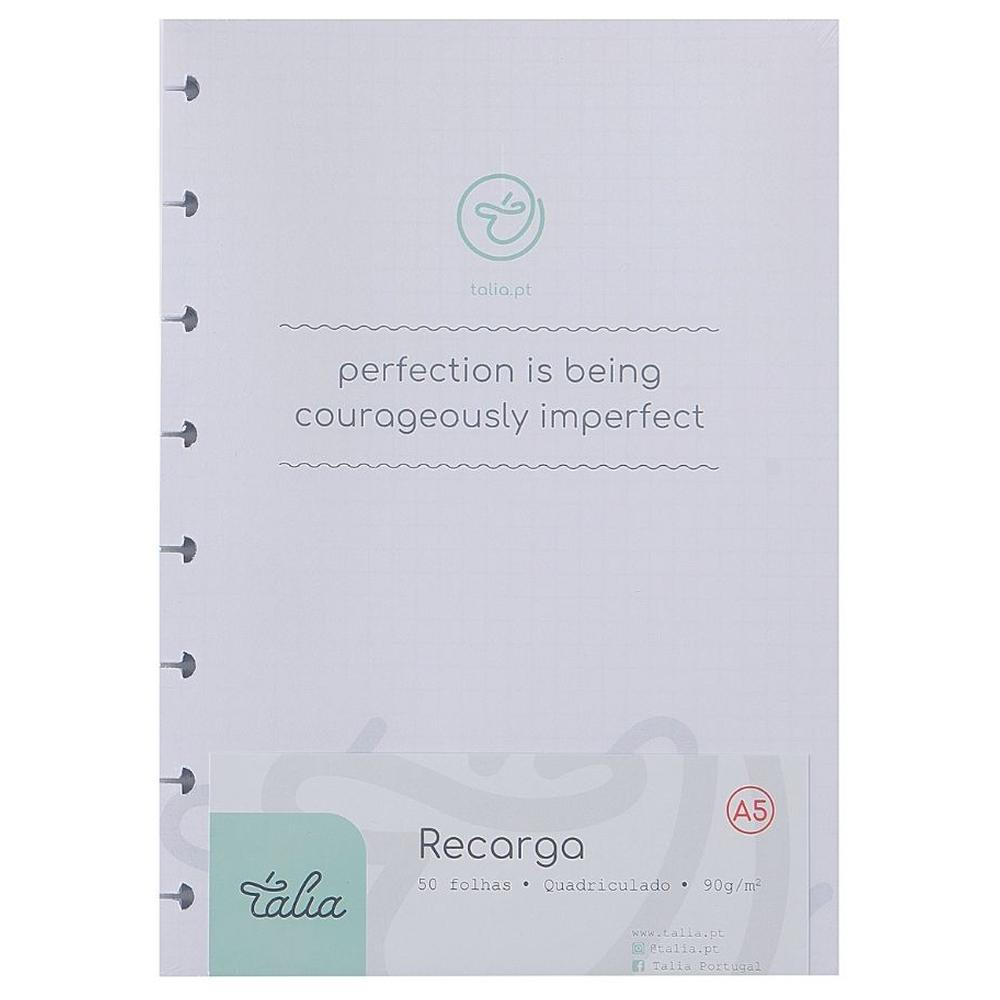 [718760] Recharge Carnet A5 50 feuilles Quadrillé Talia 21 x 15 cm