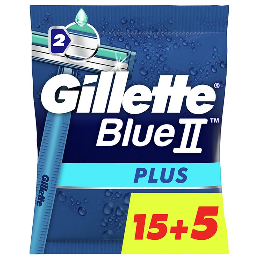 [656116] Rasoir Jetable Blue II Plus Gillette 15+5 Gratuits.
