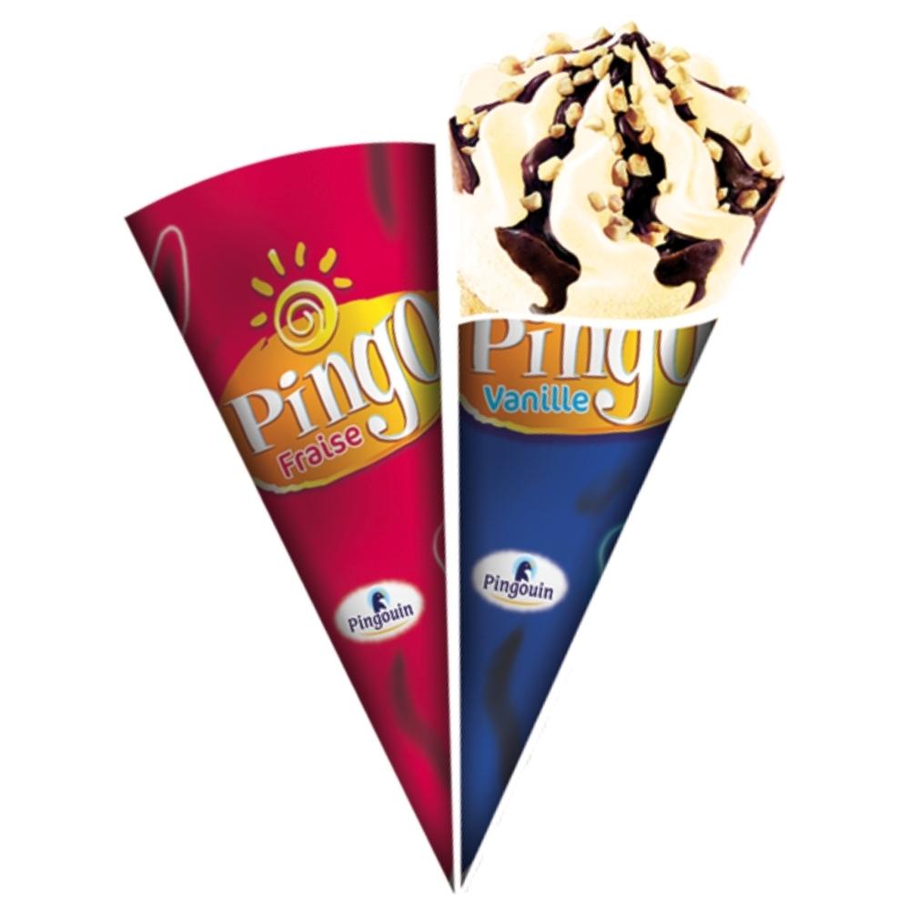 Cornet Glace Vanille Fraise Pingouin 120ml.