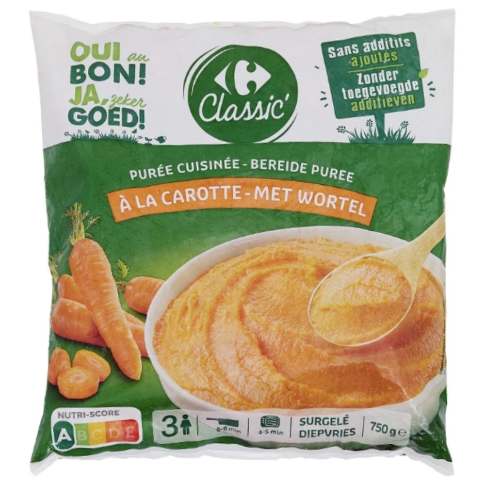 Purée de Carottes à la Crème Fraîche Carrefour 750g.