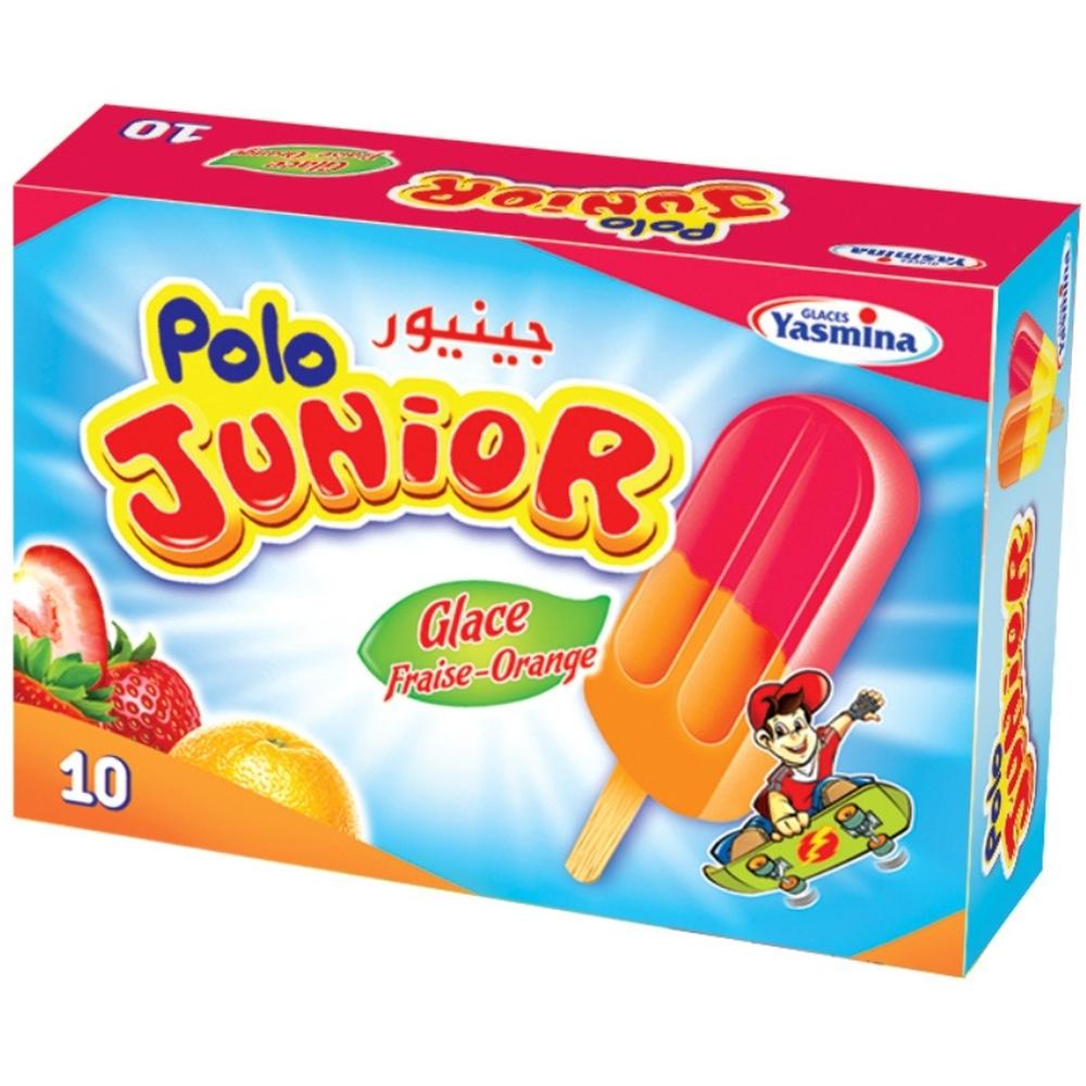 Bâtonnet Glace Yasmina Polo Orange Fraise 10 unités 50ml.