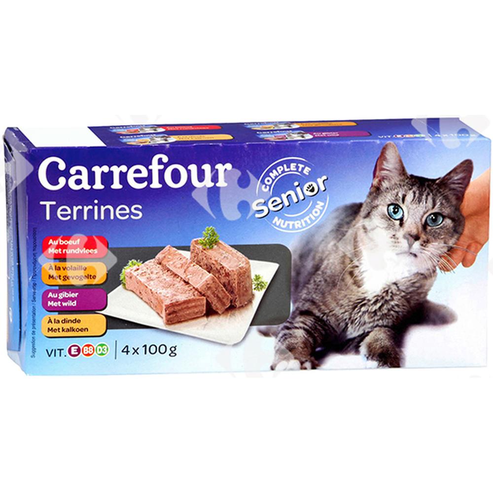 [507956] Pâtées de 4 variétés pour Chats Seniors Carrefour 4x100g