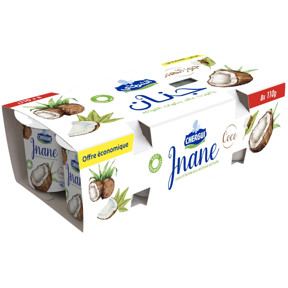 [373576] Pack Yaourt Ferme Coco Jnane Chergui 8 unités 110g