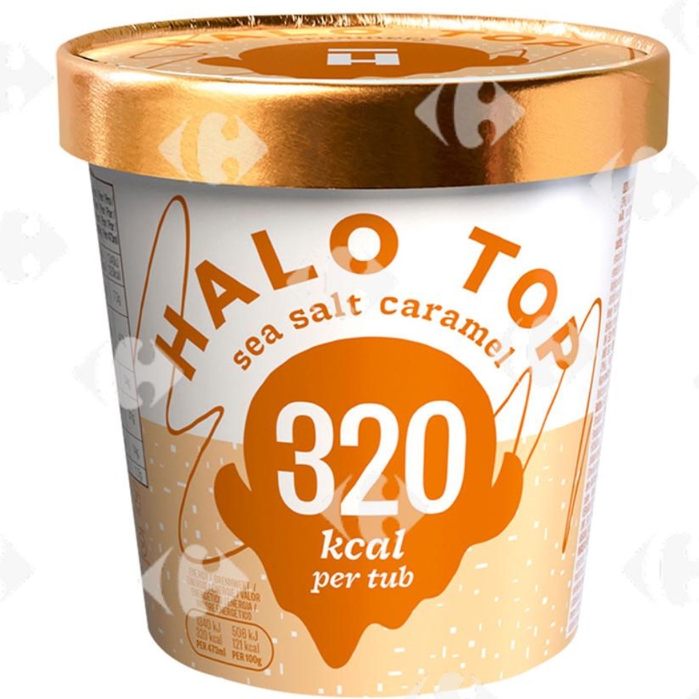 Pot de Glace Caramel Sel de Mer Bio Faible en Calories Halo Top 473ml