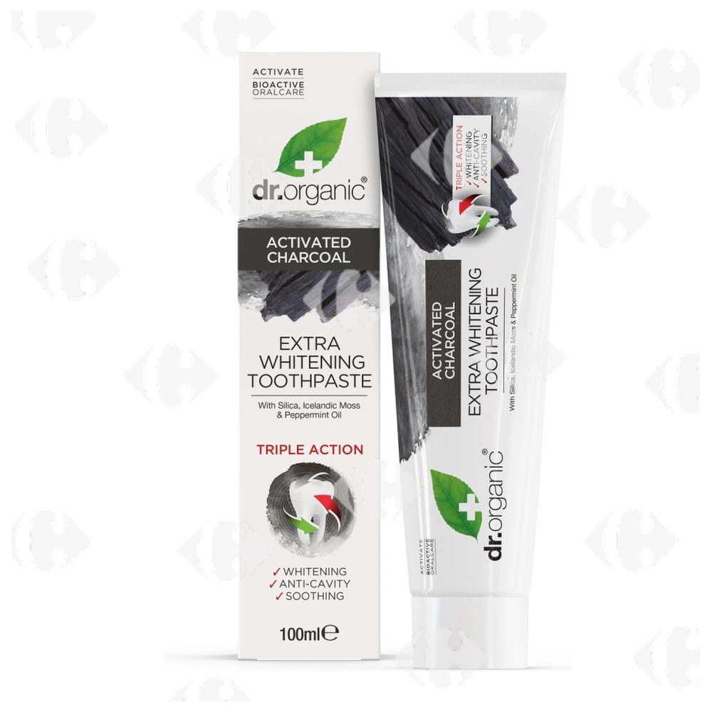 [682817] Dentifrice au Charbon Actif Bio Dr.Organic 100ml