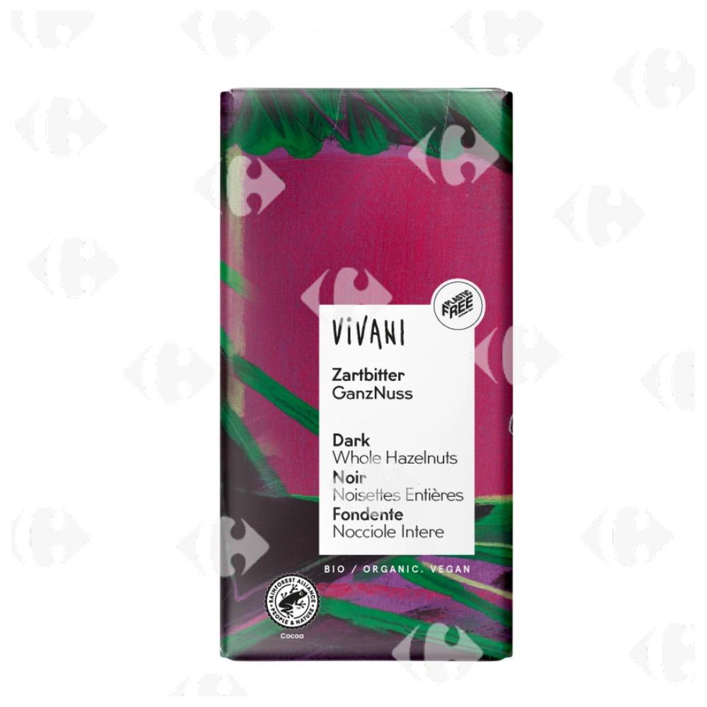 [683290] Tablette de Chocolat Noir avec Noisette Bio Vivani 100g