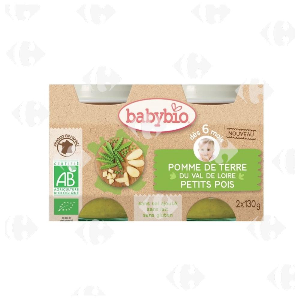 Pot Petits Pois Pomme de Terre du Val de Loire Babybio 2x130g