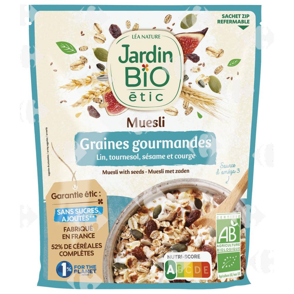 [683245] Céréales Bio Muesli aux Graines Sans Sucre Ajoutés Jardin Bio 375g