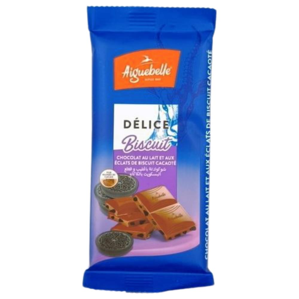 Tablette de Chocolat au Lait Biscuit Délice Aiguebelle 45g.
