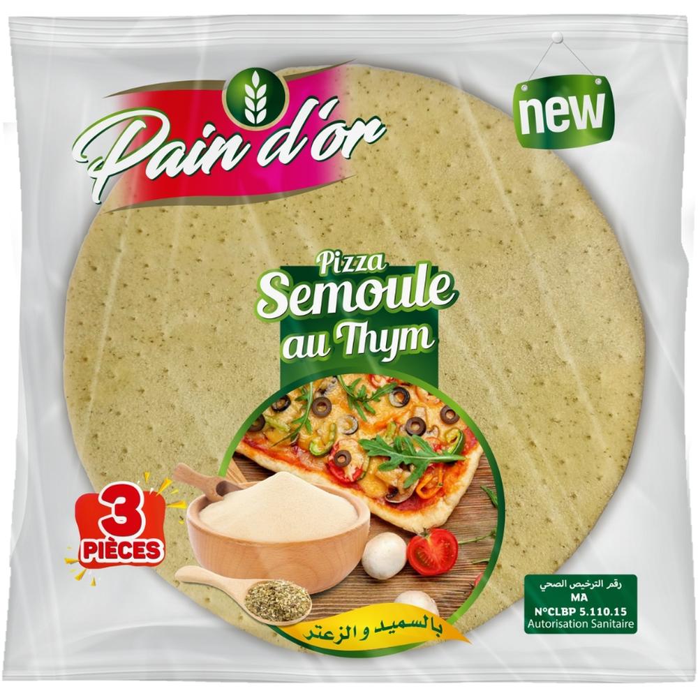 [696135] Pâte à Pizza Semoule au Thym Pain d'Or 420g 3 pièces