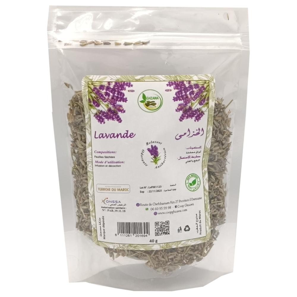 Lavande Séchée en Sachet Ghzaoua 40g.