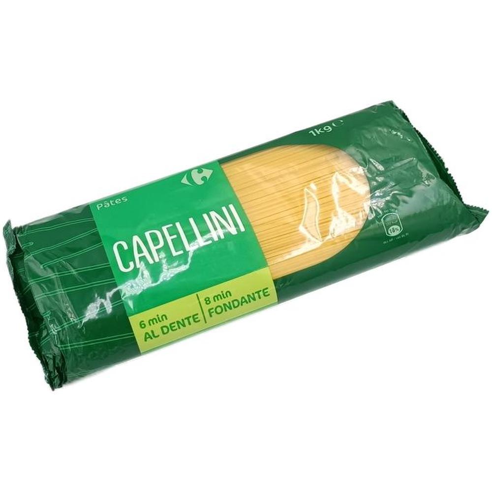 Pâtes Capellini Carrefour 1kg.