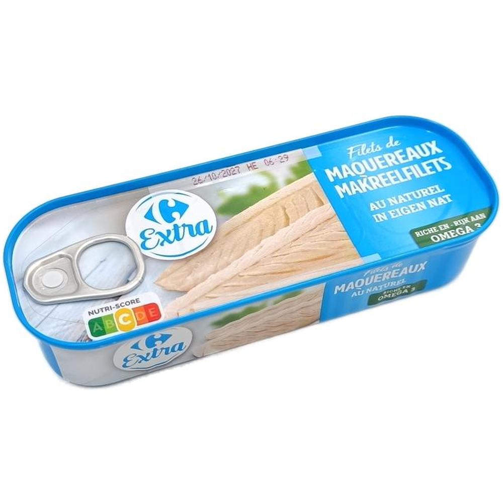 Filets de Maquereaux au Naturel Carrefour Extra 169g