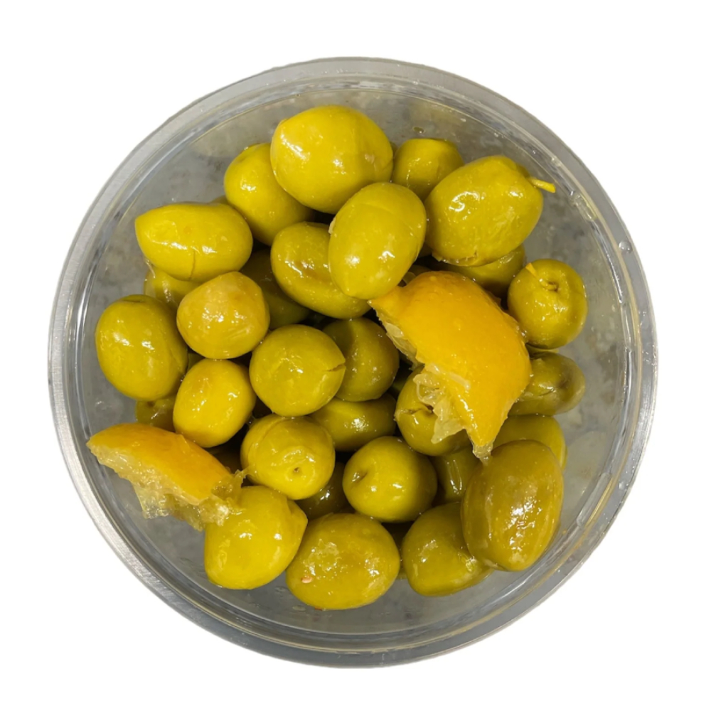 [695086] Olive Verte Entière au Citron 200g.