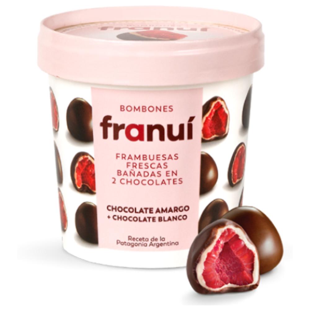 Framboise Enrobée de Chocolat Noir Franui 150g.