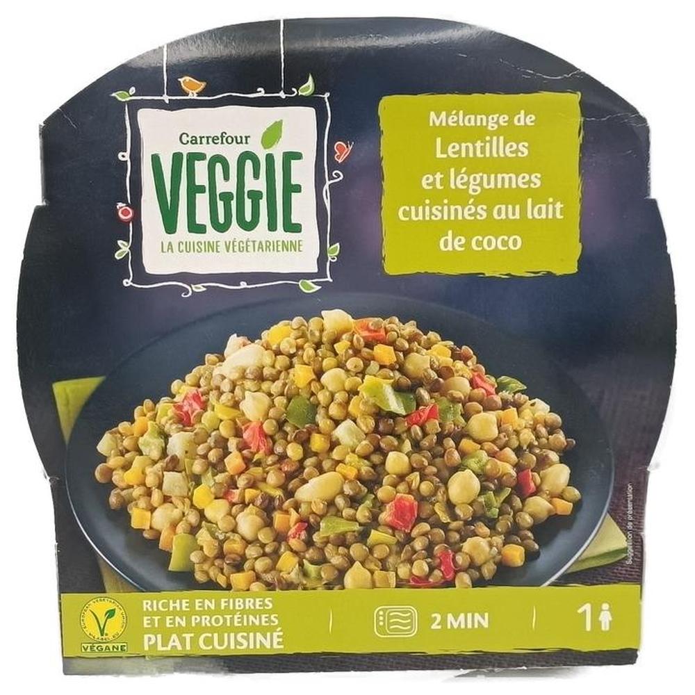 [662411] Plat Mélange Lentilles Légumes Carrefour Veggie 300g.