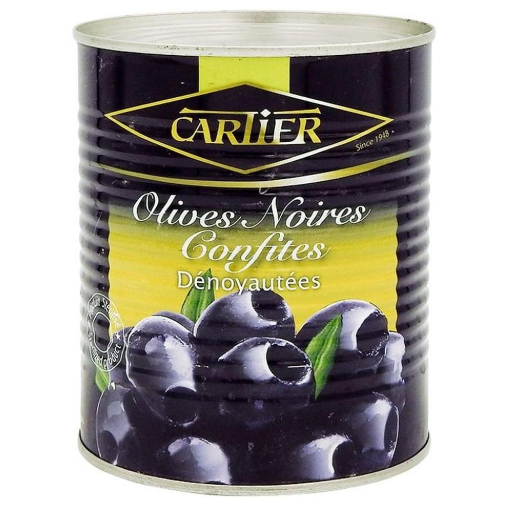[3917] Olives Noires Denoyautées Cartier 850g.