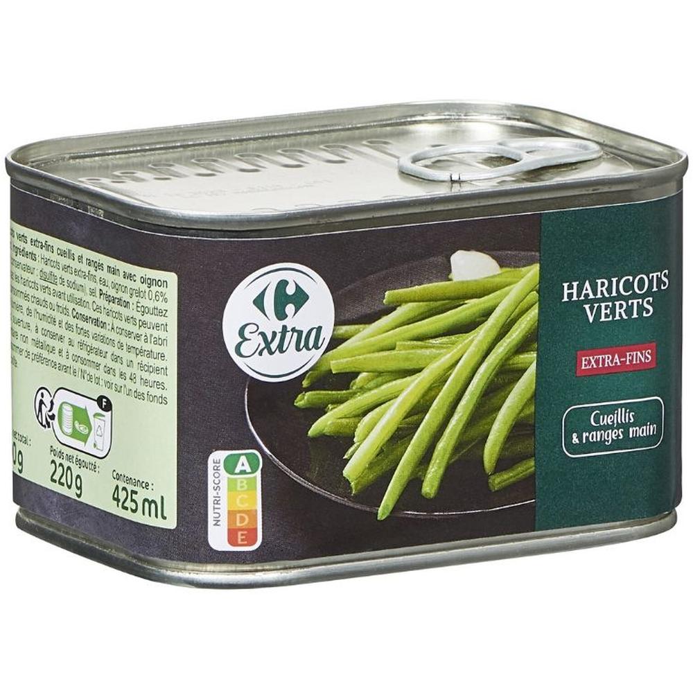 [704910] Haricots Verts Extra Fins Carrefour 220g