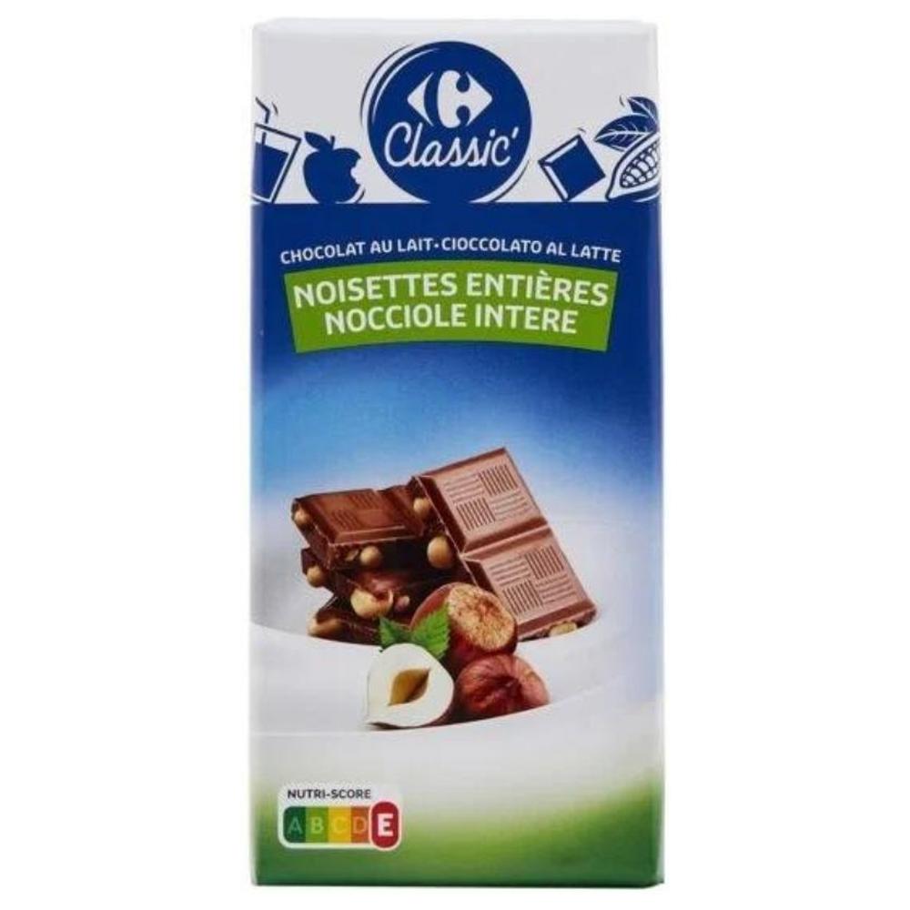 [704383] Tablette Chocolat au Lait Noisettes Carrefour Classic 3x100g
