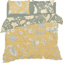 Set de Draps Coton Orange Fleur Gris Kasa 260x280cm