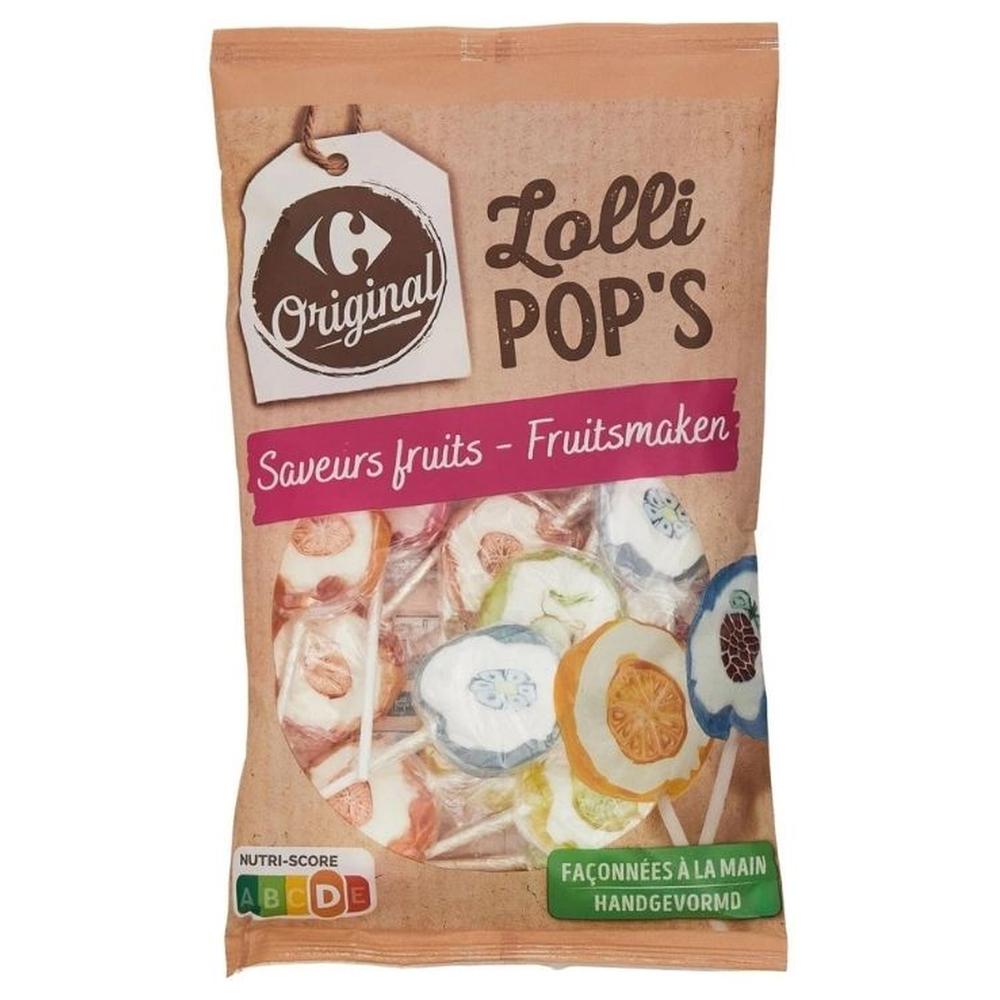 [644072] Sucettes Lollipop's Saveur Fruits Carrefour Original 180g