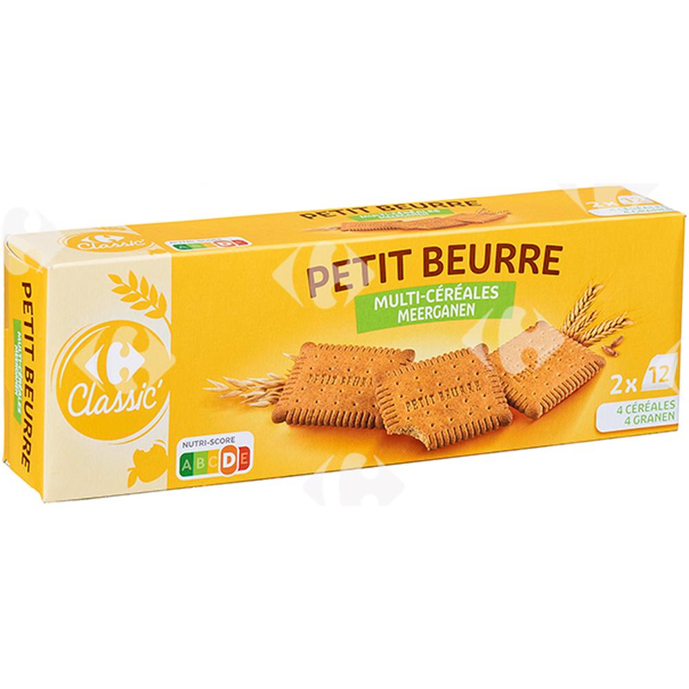 Biscuits Petit Beurre Multi Céreales Carrefour 200g.