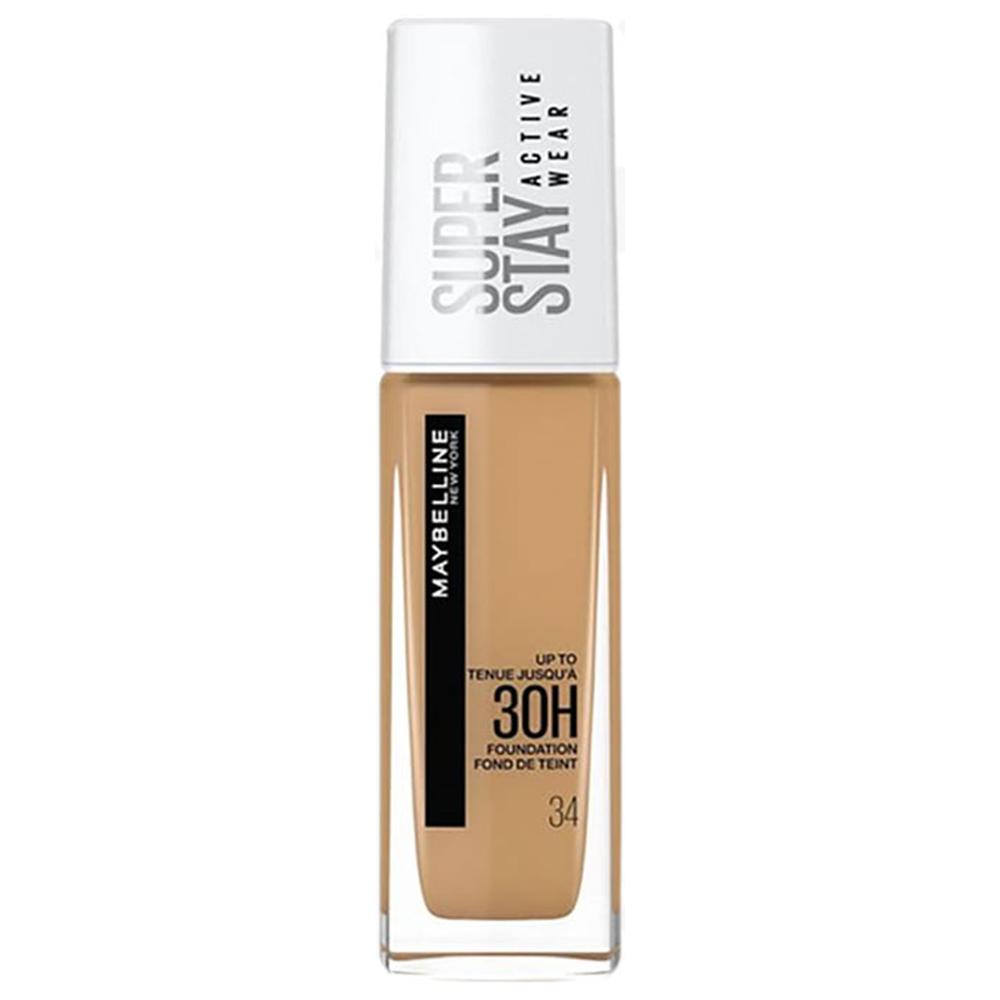 Fond de teint Super Stay 30H N34 Maybelline + Rouge à lèvres Couleur Matte Sensational Liquid Maybelline 01.