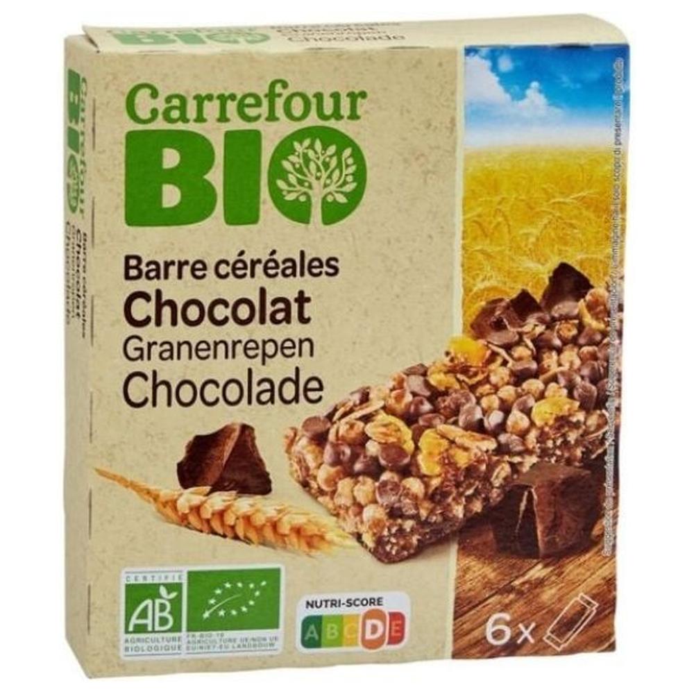 [704617] Barres de Céréales Chocolat Carrefour Bio 138g