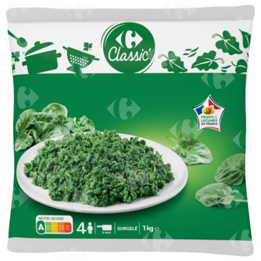 [534744] Épinards Hachés Carrefour 1kg.