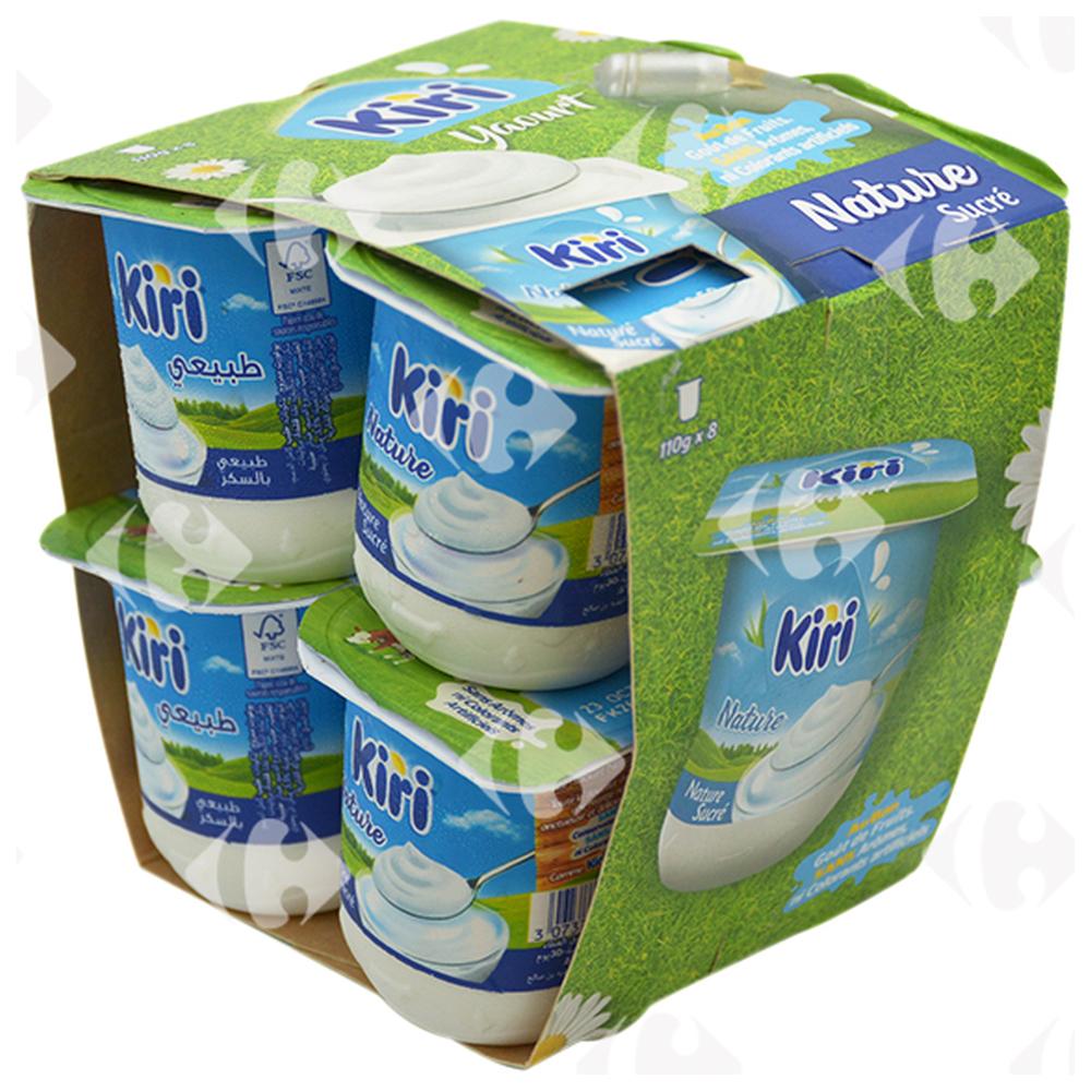 [636312] Surpack Yaourt Brassé Nature Sucré Kiri 110g 8 pots