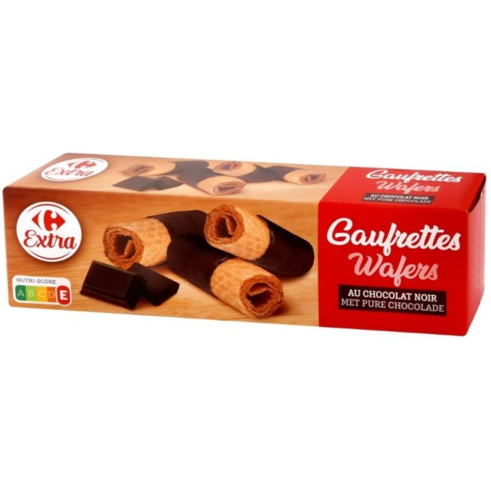 Gaufrettes Roulées Chocolat Noir Carrefour Extra 125g