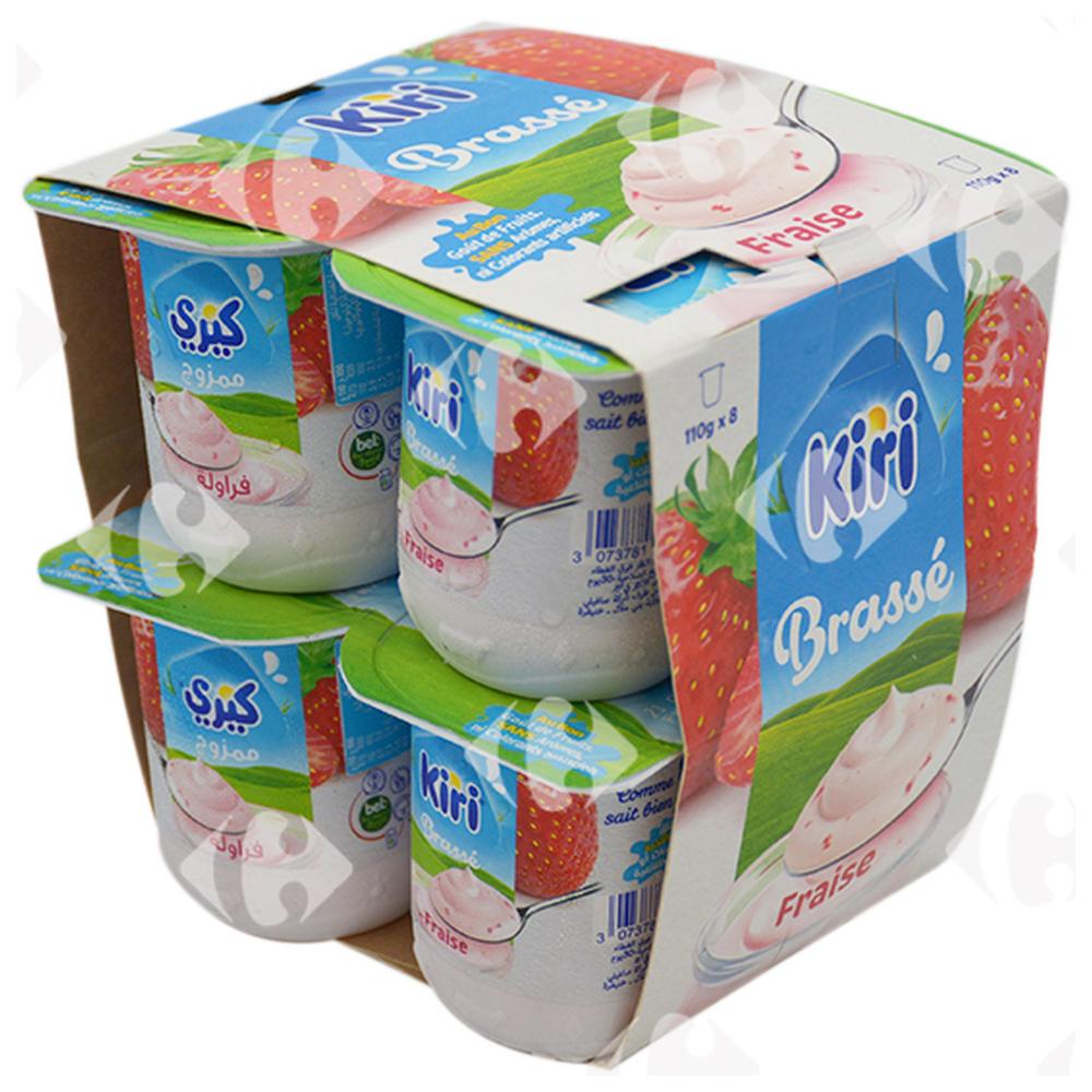 Surpack Yaourt Brassé Fraise Kiri 110g 8 pots