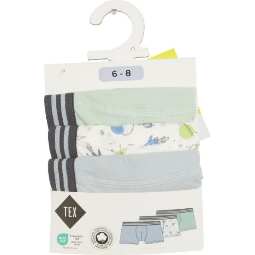 [729166] Lot 3 Boxers Gris Fantaisie